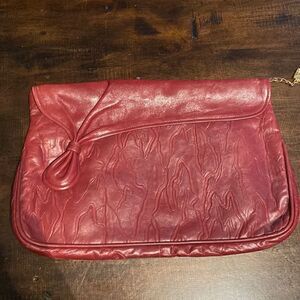 Mr.Leather New York Vintage Maroon Clutch Hangbag